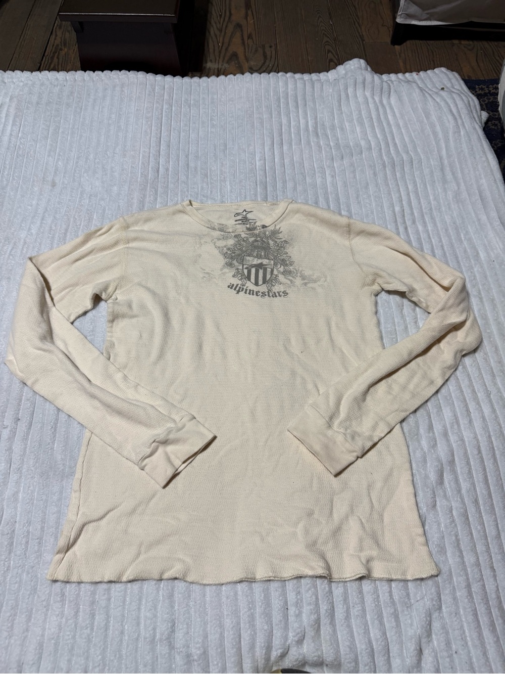 Alpinestars Cream Long Sleeve Crew Graphic Thermal Shirt
